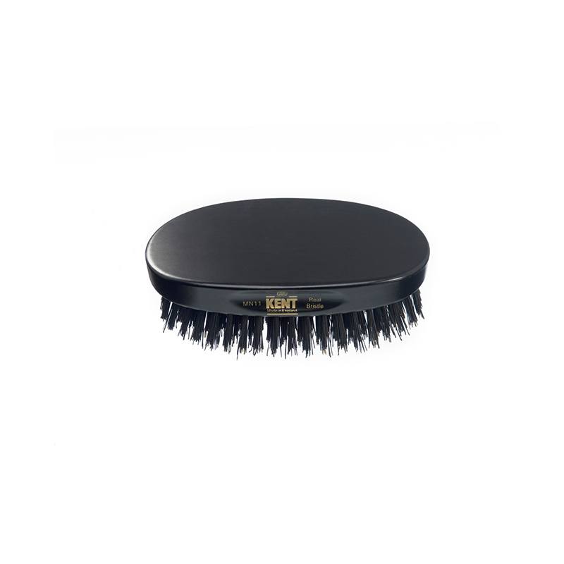 Ebony Wood Pure Black Bristle Oval Brush - MN11