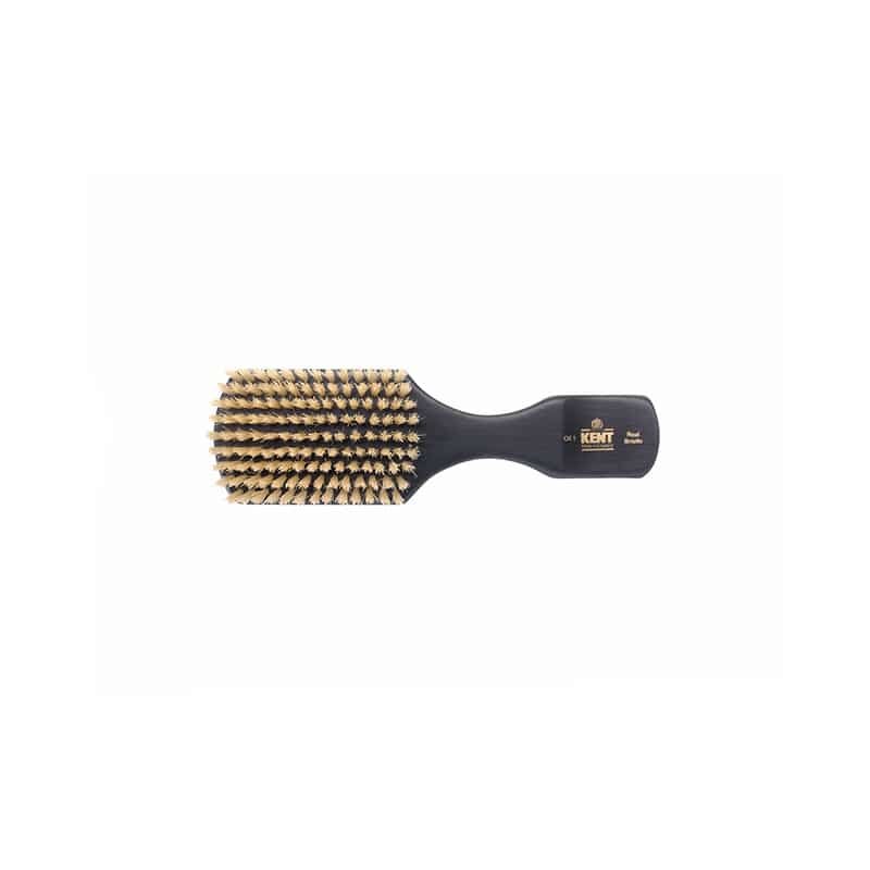 Ebony Wood Pure White Bristle Rectangular Club Brush - OE1